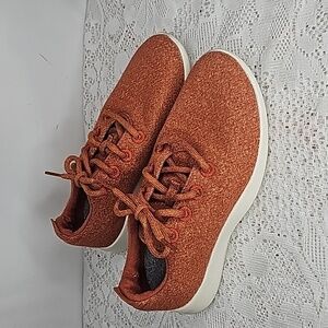 Allbirds wool runners burnt orange low top lace up shoes sz 8
